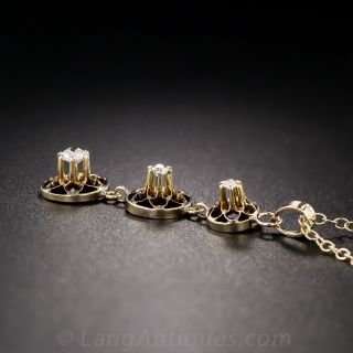 Vintage Triple Diamond Drop Pendant