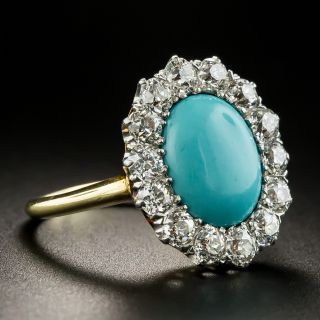 Late Victorian Turquoise and Diamond Ring