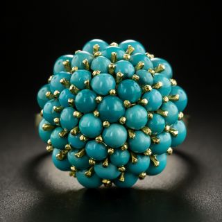 Vintage Turquoise Cluster Ring  - 2