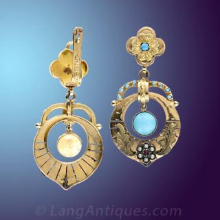 Vintage Turquoise Drop Earrings