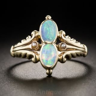 Vintage Twin Opal Ring - 2