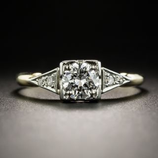 Vintage Two-Tone .52 Carat Diamond Engagement Ring - 2