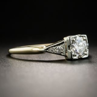 Vintage Two-Tone .52 Carat Diamond Engagement Ring