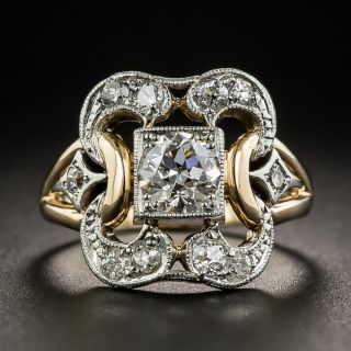 Vintage Two-Tone .57 Carat Diamond Ring - GIA F SI1 - 2