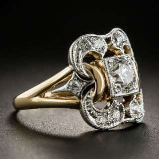 Vintage Two-Tone .57 Carat Diamond Ring - GIA F SI1