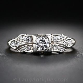 Vintage Two-Tone Diamond Engagement Ring