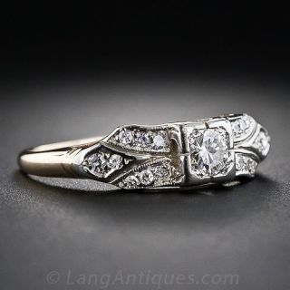 Vintage Two-Tone Diamond Engagement Ring