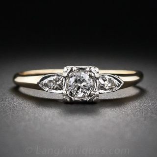Vintage Two-Tone Diamond Engagement Ring