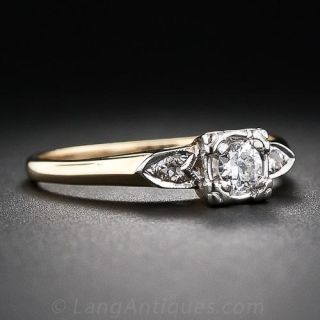 Vintage Two-Tone Diamond Engagement Ring
