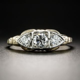 Vintage Two-Tone Diamond Engagement Ring