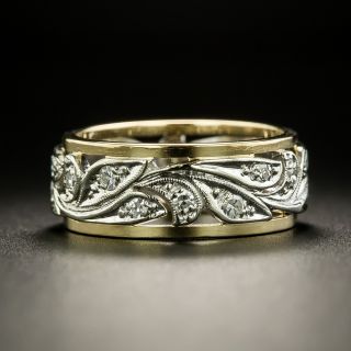 Vintage Two-Tone Diamond Wedding Band - Size 5 3/4 - 2