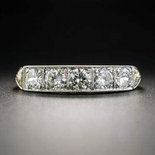 Vintage Two-Tone Diamond Wedding Band