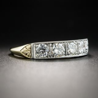 Vintage Two-Tone Diamond Wedding Band