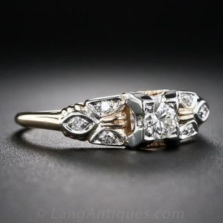 Vintage Two-Tone Engagement Ring