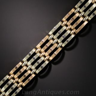 Vintage Two-Tone Gate Link Bracelet