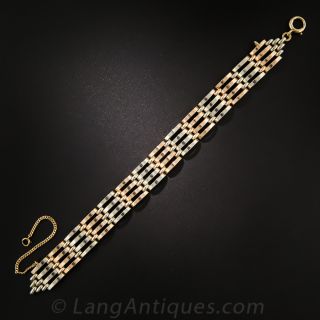 Vintage Two-Tone Gate Link Bracelet