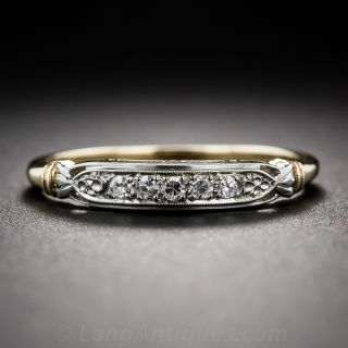 Vintage Two-Tone Gold and Diamond Wedding Band