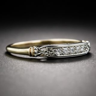Vintage Two-Tone Gold and Diamond Wedding Band