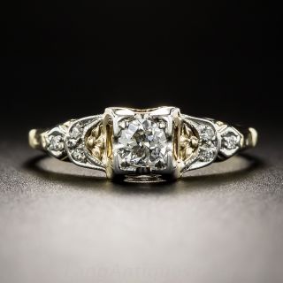 Vintage Two-Tone Gold Diamond Engagement Ring
