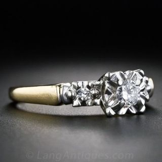 Vintage Two-Tone Illusion Style Engagement Ring