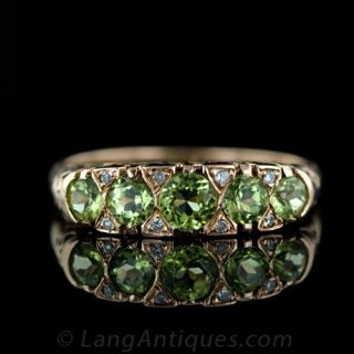 Vintage Victorian Style Peridot and Diamond Ring Main View