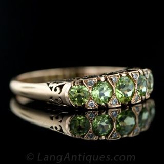 Vintage Victorian Style Peridot and Diamond Ring