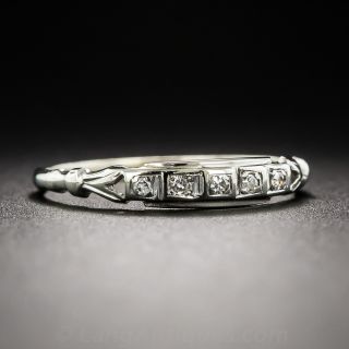 Vintage White Gold Diamond Band
