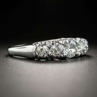 Vintage White Gold Five-Stone Diamond Band Ring