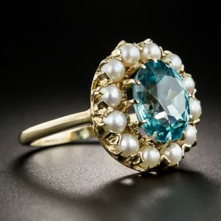 Vintage Zircon and Pearl Ring by Baden & Foss