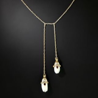 White Coral and Garnet Negligee Necklace, Circa 1900 - 3