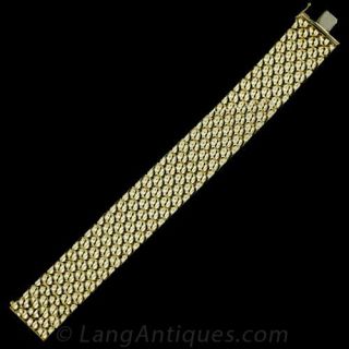 Wide Brick Pattern Bracelet From Italy