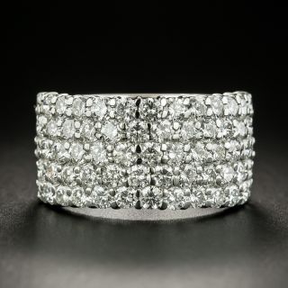 Wide Five-Row Diamond Band Ring - 2