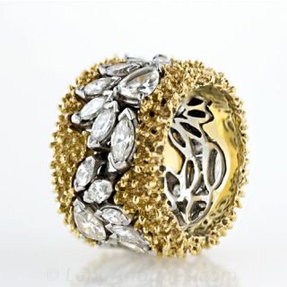 Wide Free-Form Diamond Band Ring