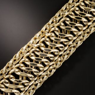 Wide Gold Fancy Link Bracelet
