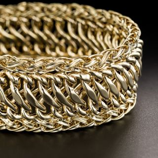 Wide Gold Fancy Link Bracelet