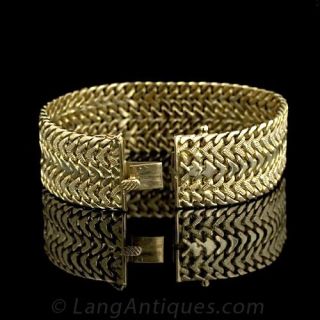 Wide Herringbone Bracelet