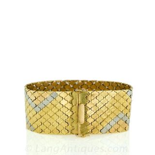 Wide Italian Gold Bracelet
