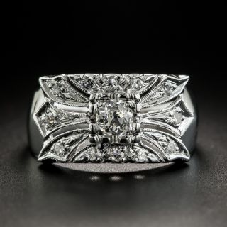 Vintage Wide Diamond Ring - 1