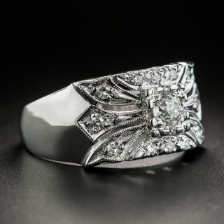 Wide Mid-Century Diamond Ring