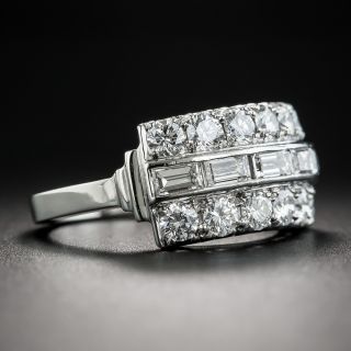 Wide Platinum Diamond Band Ring
