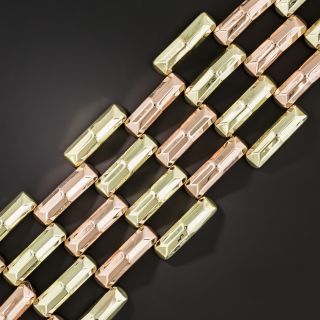 Wide Retro Two-Tone Bracelet