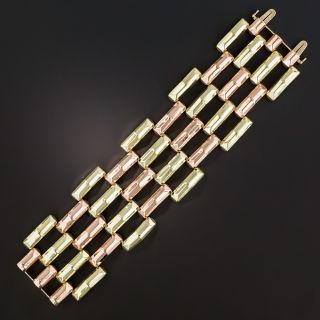 Wide Retro Two-Tone Bracelet