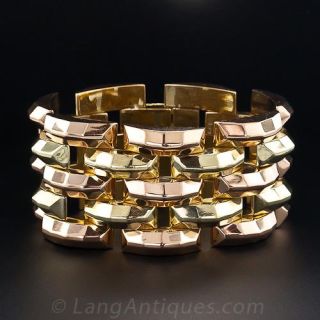 Retro Rose and Green Gold Bracelet
