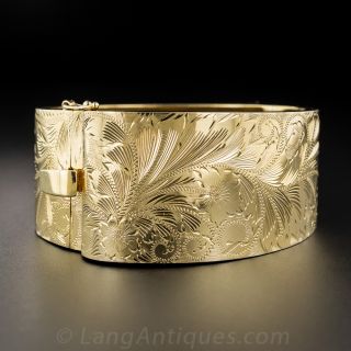 Wide Vintage Bangle Bracelet