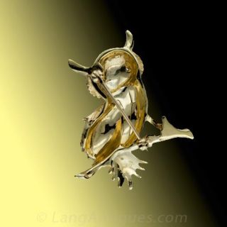 Wise Owl Diamond Brooch