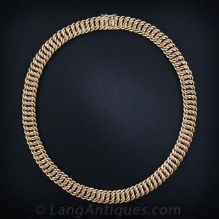 Woven Gold Estate Necklace and Bracelet