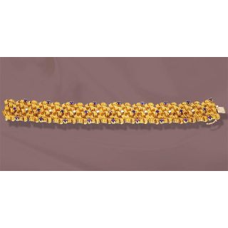 Woven Sapphire and Diamond Bracelet