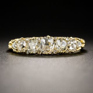 Yellow Gold Diamond 1/2 Hoop Ring