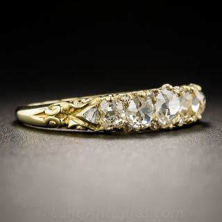 Yellow Gold Diamond 1/2 Hoop Ring