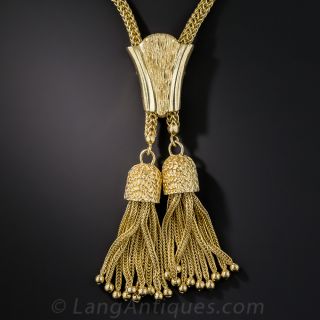 Yellow Gold Tassel Necklace 